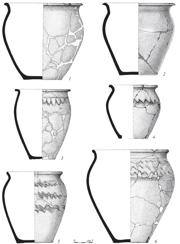 Tuhová keramika – mladohradištní období (podle Kouřil-Gryc 2014)