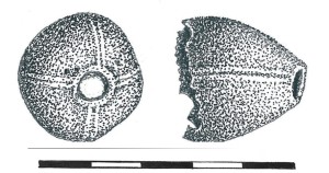 Bronzový korál (perla) prošlý žárem (podle Kouřil-Gryc 2014) 