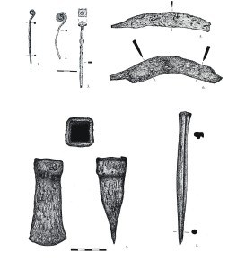 Výběr kovových a kostěných předmětů z pozdní doby bronzové a doby halštatské (podle Gryc-Tůma 2012)